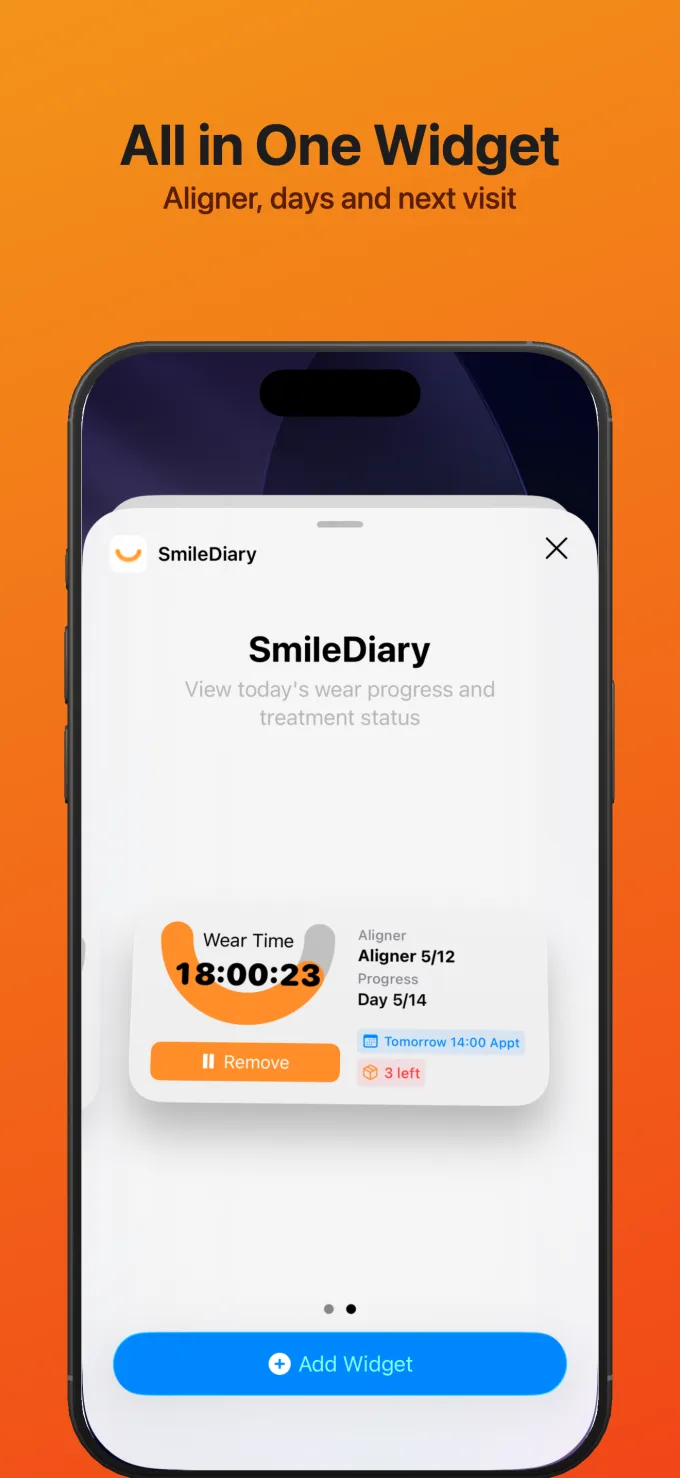 All in One Widget - Aligner, days and next visit